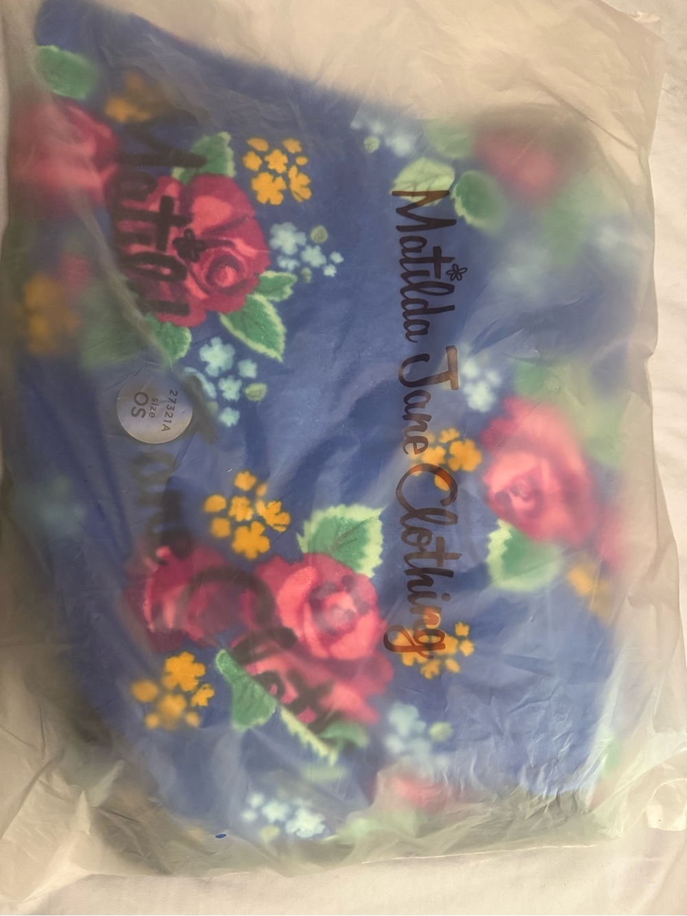 NIP Matilda Jane Clothing Blue Floral beach tote and towel
